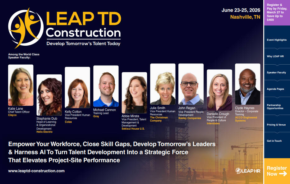 LEAP Talent Development: Construction 2026 brochure cover